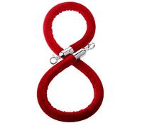 Cuerda trenzada resistente de 2,5 m, divisor de control de multitudes rojo para uso en interiores y exteriores, ideal para gestión de eventos y zonas de espera