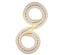 Cuerda VIP de 2,8 mm, cuerda de barrera de nailon de 5 pies con ganchos cromados, paquete de 2 separadores de cola al aire libre para control de multitudes y gestión de eventos