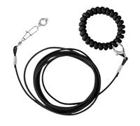 Cuerda voladora para loros, cadena para pájaros para exteriores, ligera, resistente a mordeduras, juguete de entrenamiento de vuelo con anillo para el pie para terraza, jardín, patio, ideal para Black