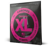 Cuerdas D'Addario para guitarra baja, XL Chromes Flat Wound, ECB81SL, calibre normal ligero 45-100, escala superlarga, juego de 4 cuerdas, paquete de 1