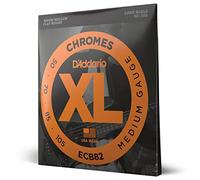 Cuerdas D'Addario para guitarra baja, XL Chromes Flat Wound, ECB82, calibre medio 50-105, escala larga, juego de 4 cuerdas, paquete de 1
