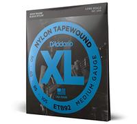 D'Addario Cuerdas para bajo ETB92 – Tapewound nylon negro, Calibre medio 50-105, Juego de 4