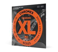 Cuerdas D'Addario para guitarra eléctrica, XL Chromes Flat Wound, ECG23, calibre extra ligero 10-48, juego de 6 cuerdas, paquete de 1