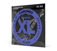 Cuerdas D'Addario para guitarra eléctrica, XL Chromes Flat Wound, ECG25, calibre ligero 12-52, juego de 6 cuerdas, paquete de 1
