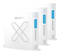 D'Addario Cuerdas para guitarra acústica XS con revestimiento de bronce fosforado, XSAPB1253-3P, máxima vida útil con tacto suave y tono excepcional, para guitarras de 6 cuerdas, 12-53 luces, paquete