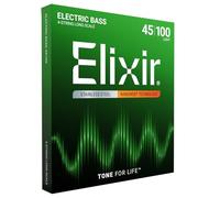 Cuerdas de bajo de 4 cuerdas Elixir Strings de acero inoxidable con recubrimiento NANOWEB, escala larga, calibre ligero (.045-.100)