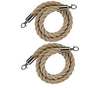 Cuerdas de barrera Cuerdas con postes retorcidos Braided Hemp Crowd Control Barrier Rope Pack Of 2 Multicolor Hooks 2-13ft(Silver Hooks,4.9ft/150cm)