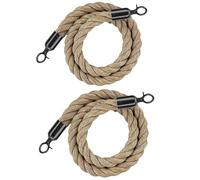 Cuerdas de barrera Cuerdas con postes retorcidos Braided Hemp Crowd Control Barrier Rope Pack Of 2 Multicolor Hooks 2-13ft(Black Hooks,2ft/60cm)