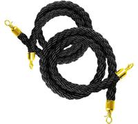 Cuerdas de barrera Cuerdas con postes retorcidos Crowd Control Barrier Rope Hemp Rope Multicolor Length 60-400cm 2 Pcs(Black,280Cm/9Ft)