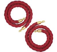 Cuerdas de barrera de cola de gancho de 3/4/5/8 pies, cables de control de multitudes de cáñamo trenzado azul para separación de colas y organización de eventos