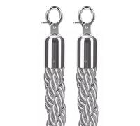 Cuerdas de barrera, Paquete de 2 cuerdas de cáñamo gris claro, barreras retorcidas con mosquetones, trenzado de 0,6 m -3m for set de películas, ceremonia de fiesta