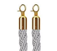 Cuerdas de barrera, Paquete de 2 cuerdas de cáñamo gris claro, barreras retorcidas con mosquetones, trenzado de 0,6 m -3m for set de películas, ceremonia de fiesta