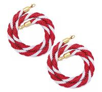 Cuerdas de barrera, Paquete de 2 cuerdas trenzadas de 1m, 1,5m, 8m, cuerdas trenzadas for línea de cola VIP, color blanco y rojo, barreras divisorias