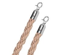 Cuerdas de Barrera para Colas con Gancho Dorado, Barrera de Cuerda de cáñamo Trenzada para Divisor de Colas, Barrera de Seguridad de Cuerda 1/2/3M Cuerda de puntal de Control de multitudes 3/4/5/7/8/