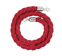 Cuerdas de barrera para colas de 1/1,5/2/2,5/3M con gancho plateado, cuerda de puntal, cuerda de control de multitudes, cuerda de cáñamo trenzada para divisor de colas, barrera (Size:2M,Color:Rojo)