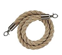 Cuerdas de barrera plateadas con mosquetón, 3 m, cuerdas de poste para control de multitudes, gestión de eventos, cine y hotel, divisor de colas de entrada amplia