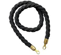 Cuerdas de barrera polipropileno | Control de multitudes multicolor de varios tamaños: for eventos, colas y lugares(Black,40in/101.6cm/3.3ft)