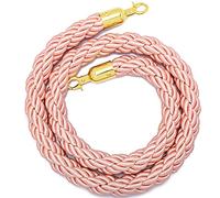 Cuerdas de barrera rosa para control de multitudes, barreras de cuerda de cáñamo de puntal, cuerda de línea de cola para postes de puntal, barrera de seguridad de cuerda con broches pulidos, cuerda de