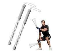 Cuerdas de batalla sin cuerda (paquete de 2) - Cuerdas de entrenamiento portátiles con peso para entrenamiento HIIT, cardio y muscular, equipo plegable de gimnasio en casa para hombres y mujeres (gris