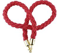 Cuerdas de cáñamo trenzadas Queen Barrier con mosquetones acero inoxidable chapados en oro, separador colas, cuerda trenzada for hoteles, conciertos y teatros(1 Pack,1.5m/5ft)