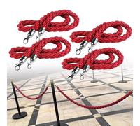 Cuerdas de control de multitudes - Paquete de 4 cuerdas trenzadas VIP colgantes con ganchos pulidos para gestión de eventos y soluciones de barrera de colas