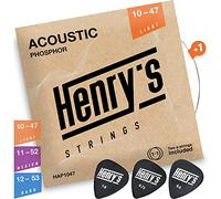 Cuerdas de guitarra acústica 10-47- Cuerdas extra E1 y 3 púas gratis - Fósforo bronce Cuerdas de guitarra acústica - Acoustic Guitar Strings