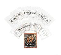 Cuerdas de guitarra acústica de 12 cuerdas, núcleo de acero inoxidable, herida de cobre para guitarra folclórica, tono cálido rico, sonido brillante claro, embalaje individual, para una larga duración