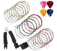Cuerdas de guitarra acústicas, 6 cuerdas,juego de 3, paquete de cuerdas de guitarra maxin,cuerdas de acero de repuesto para guitarra acústica con enrollador de cuerdas de guitarra,púas de guitarra