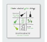 Cuerdas de guitarra clásica Hannabach Serie 890 MT para 3/4 guitarra para niños Escala: 57-61 cm - ejecución con 2 cuerdas Sol3-890MT 3/4