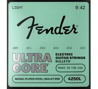 Cuerdas de guitarra Fender 4250 Ultracore™, acero niquelado, extremo de bala, calibres 4250L .009-.042, (6)