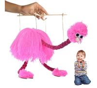 Cuerdas de marionetas de avestruz - Marioneta de pájaro de 35 cm, cordón de algodón sin enredos, mango de control de barra transversal de color | Movimiento interactivo para un espectáculo