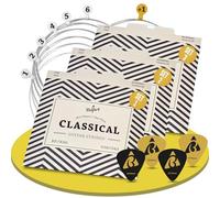 Cuerdas de nailon de primera calidad para guitarra clásica, española, flamenca y guitarra acústica (lote de 6 cuerdas) BONUS: 4 púas + Escuela de Guitarra (ebook) (3 juegos - 18 cuerdas (.028/.043))