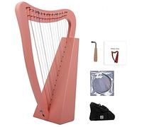 Cuerdas de nylon arpa celta irlandesa con bolsa duradera, llave de sintonización y cuerdas de repuesto, 15 cuerdas de asador de caoba, adecuado para amantes de la música, principiantes, niños, adultos