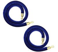 Cuerdas de terciopelo para puntales, Barrera de cuerda for control multitudes 1,2 m con ganchos (juego 2)(Blue a,9ft/274cm)