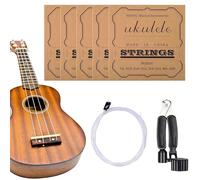 Cuerdas de ukelele, paquete de 5 juegos de repuesto de nailon, cuerdas de música de larga duración, accesorios universales de guitarra barítono, kit de cuerdas de instrumento duradero para guitarrista