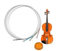 Cuerdas de Violín, Juego de Cuerda para Violín, Conjunto Completo Universal (G-D-A-E), Repuesto de Núcleo de Acero Sólido para Instrumentos de Violines 4/4 y 3/4, con 1Pcs Colofonia Circular Soild