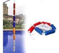Cuerdas divisoras flotantes para piscina, 15 m de acero con 20 cm, flotadores rojos, amarillos, azules y blancos, líneas de carril de natación para piscinas