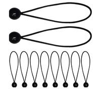 Cuerdas elásticas con bola - Correas elásticas para lona de 10 piezas, correas de techo para cargas pesadas, cuerda de látex con bolas de PP | Fijación segura para tiendas de campaña, sombrillas,