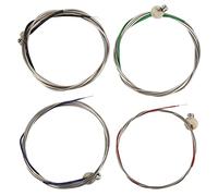 Cuerdas para Bajo de 4 Cuerdas, Kit de 4 Piezas, Núcleo de Acero Niquelado, Cabeza con Bola, Colores Variados - Alta Durabilidad, Buen Sonido, Ideal para Principiantes