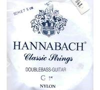 Cuerdas para guitarra clásica Hannabach Serie 841 Tensión Media para guitarra contrabajo, entorchado plateado, escala 750 mm - Juego de 4 cuerdas - 841MT4S