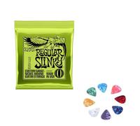 Cuerdas para guitarra eléctrica, calibre 10 - 46 y 6 púas de guitarra, cuerdas de guitarra eléctrica, púas de guitarra, cuerdas de níquel trenzado, cuerdas de bajo de guitarra eléctrica, cuerdas de