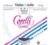 Cuerdas para violín Corelli Crystal D Stabilon Nylon/Silver umson Medium 703M