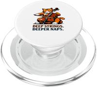 Cuerdas Profundas. Siestas más Profundas. Violonchelo Gato Música Humor PopSockets PopGrip para MagSafe