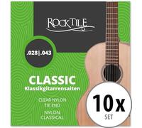 Cuerdas Rocktile para Guitarra Clásica Super Light Paquete de 10