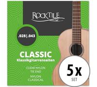 Cuerdas Rocktile para Guitarra Clásica Super Light Paquete de 5