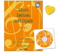 CUERNO Aprendizaje con Diversión banda 1 - 150 Canciones y Duette para principiantes - Autor Horst Rapp - Ordenador libreto con CD y Bunter herzförmiger Ordenador Pinza
