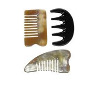 Cuerno de buey amarillo belleza raspado Guasha cuero cabelludo masaje peine Gua Sha tablero raspador for eliminación de pintura masaje de cabeza 1 Uds (Color : 1pcs sheep horn comb)