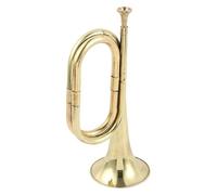 Cuerno De Trompeta De Latón - Compacto Chapado En Oro | Accesorios Para Instrumentos Musicales | Desfile, Festival, Escena, Estudiante, Principiante, Rendimiento De Sonido, Concierto Profesional