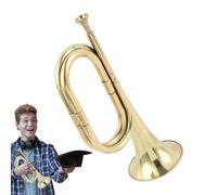 Cuerno de trompeta, trompeta chapada en oro, de instrumentos de latón Bugle - Trompeta de juguete dorada, instrumentos musicales para banda y orquesta, trompeta de caballería de para