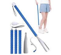 Cuerno de zapato con mango extralargo de metal, 93 cm, ajustable, ayuda para personas mayores, discapacitados, ideal para recuperación de caderas, espalda, hombros y cirugía